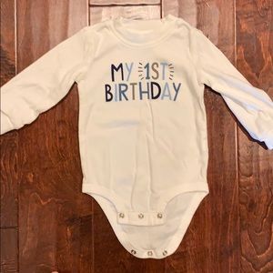 My First Birthday long sleeve onesie